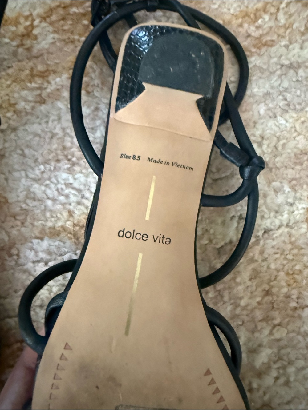 Dolce Vita Black Knotted Strappy Square-Toe Heels - Picture 2 of 3